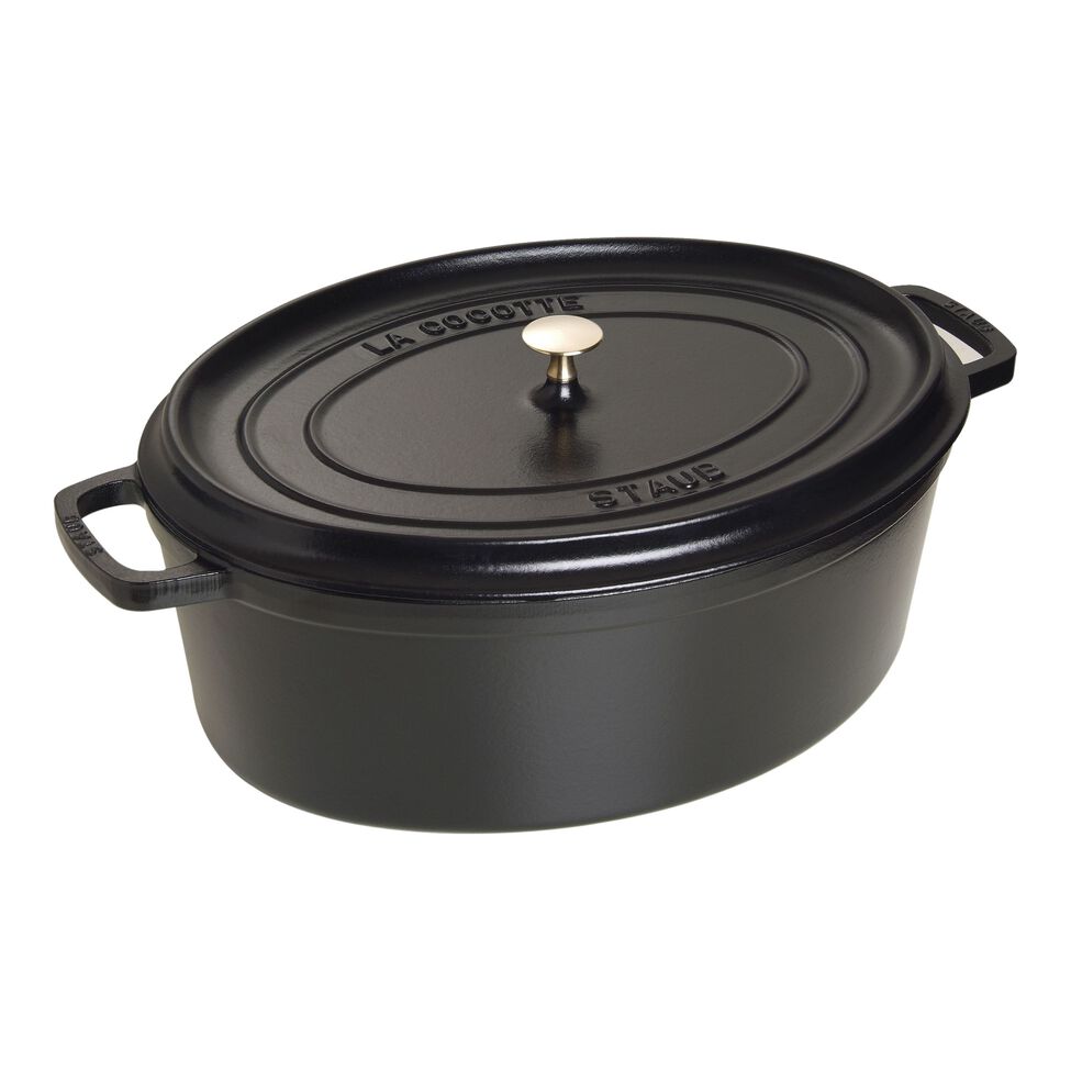 Cocotte 41 cm, oval, Schwarz, Gusseisen
