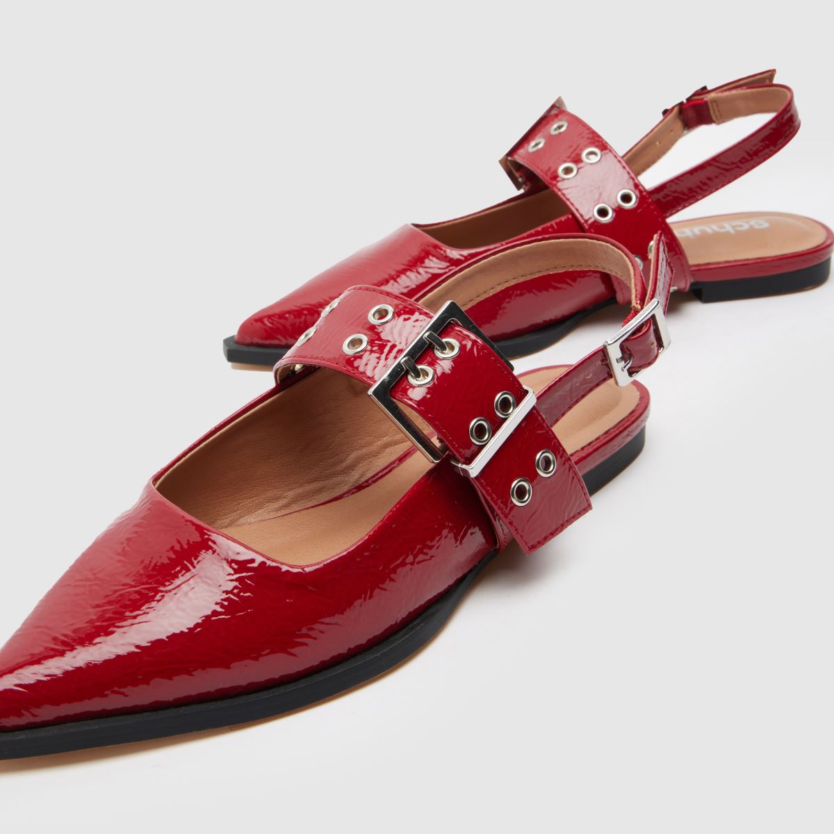 Schuh Lorella Point lapos talpú cipő piros színben