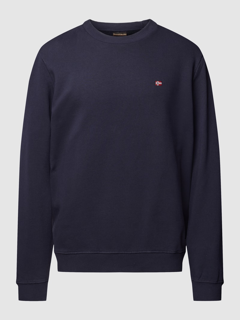 Sweatshirt mit Logo-Detail Modell 'balis' in marineblau