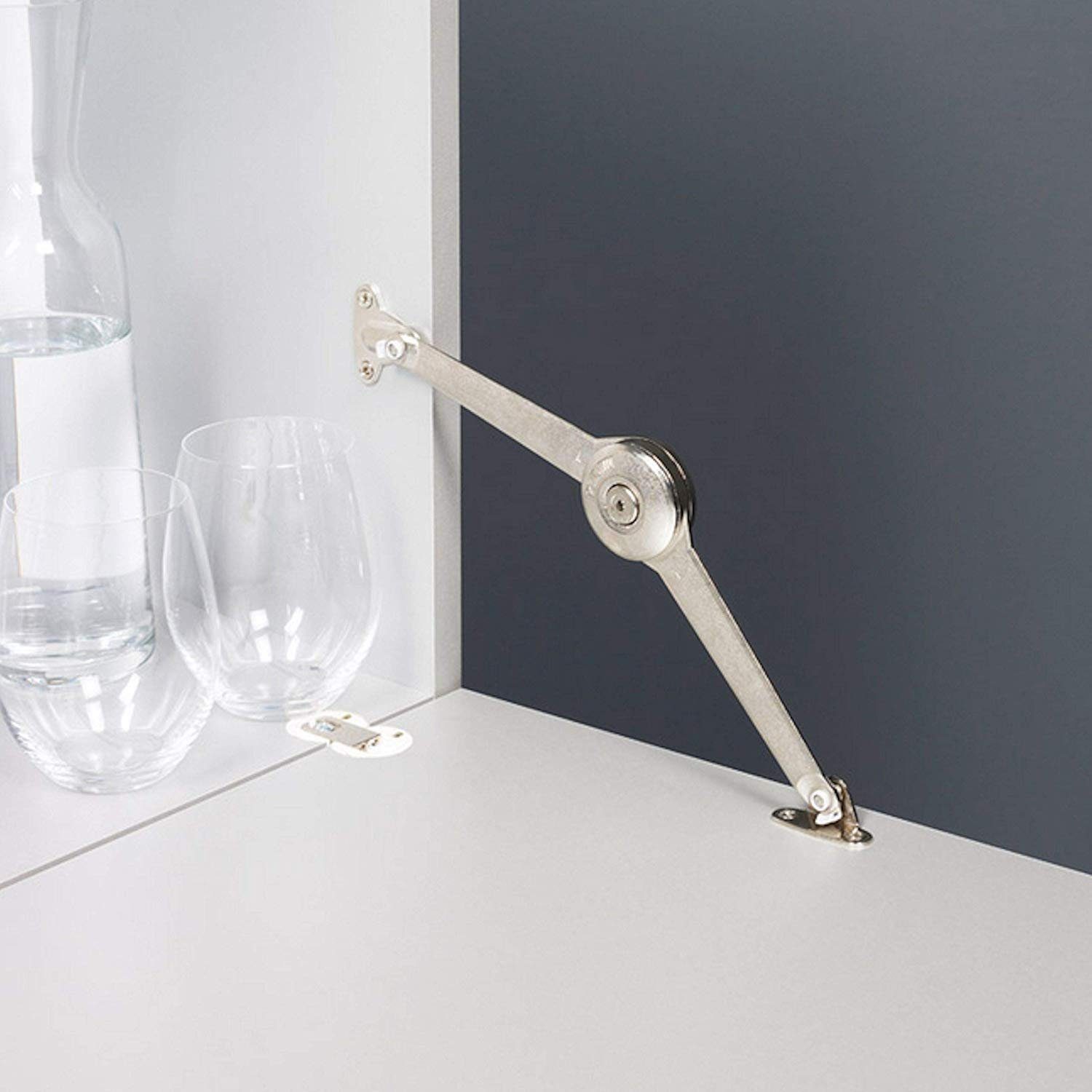 SO-TECH® Möbelbeschlag Kesseböhmer Duo Forte Klappenstütze einstellbar 75 - 110° (1 St), für Klappenhöhe: 200 - 700 mm Klappenbeschlag