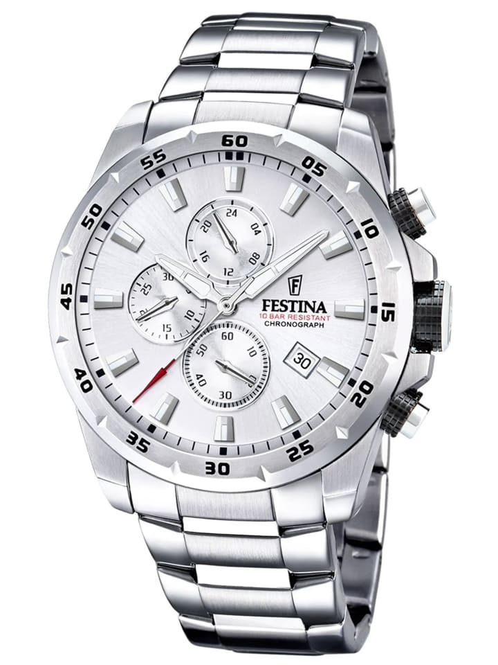 Festina Herrenuhr Quarz Chronograph Stahl/Silberfarben günstig kaufen onesize