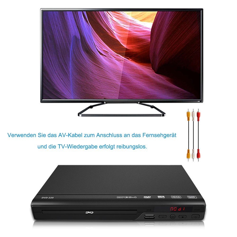 ombar DVD-Player für TV,Regionsfreier DVD-Player CD-Player mit Fernbedienung DVD-Player