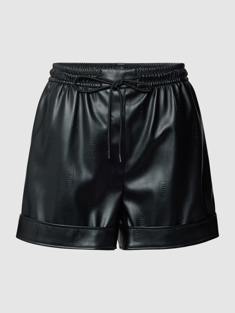 Bermudas in Leder-Optik Modell 'Hesus' in schwarz