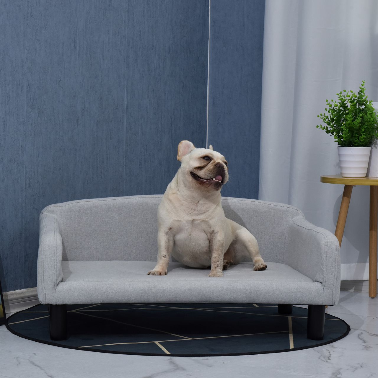 PawHut Hundesofa mit Weichem Bezug Haustiersofa Hundebett Katzensofa Holzbeinen