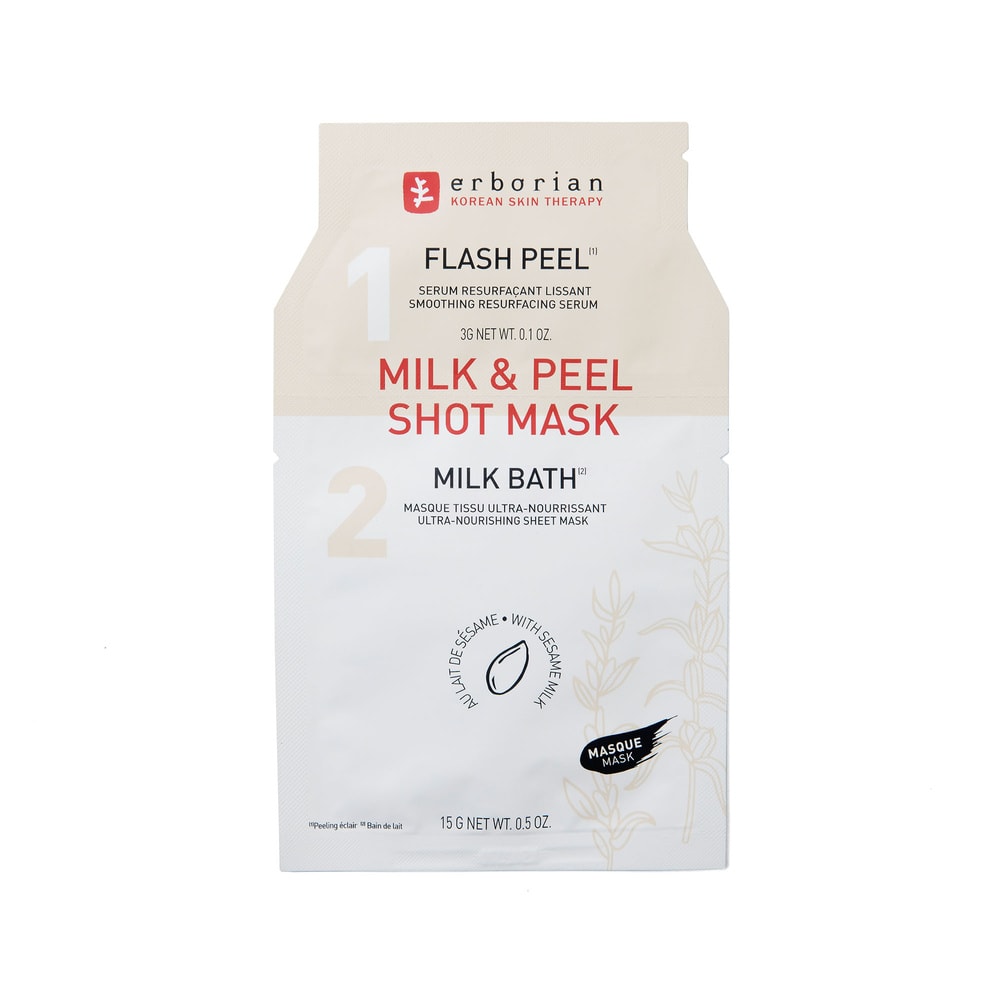 Erborian Milk & Peel Shot Mask Sérum Resurfaçant et Masque Tissu