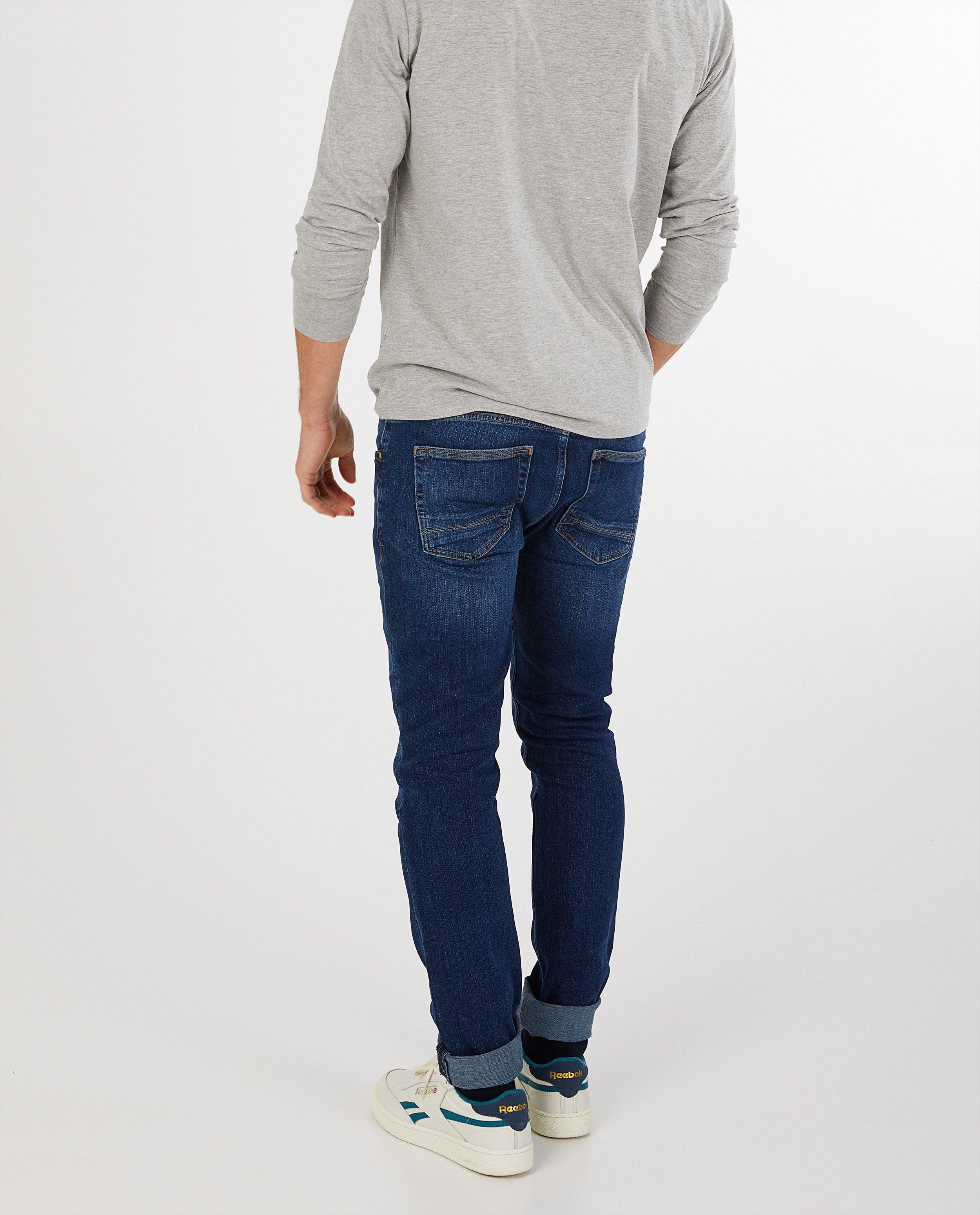 AM denim slim post-consumer I AM albastru închis