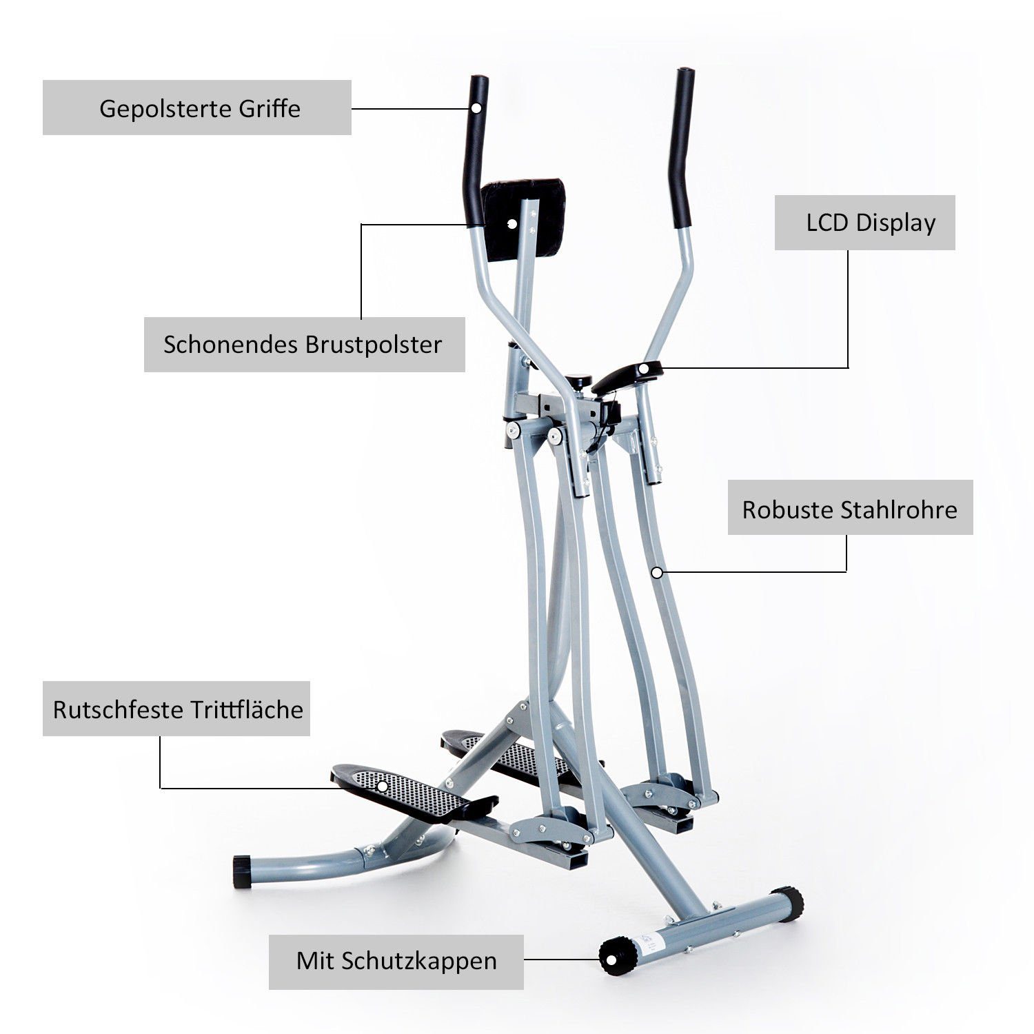 HOMCOM Crosstrainer Crosstrainer mit LCD-Display