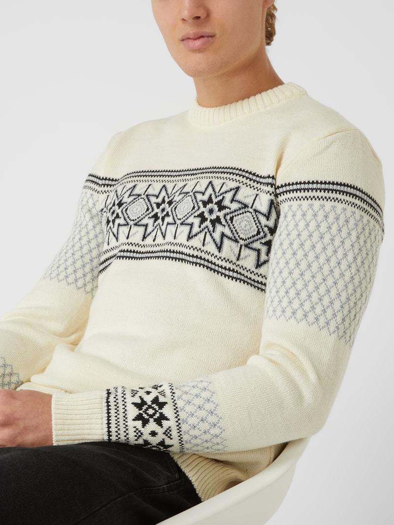 Norwegerpullover aus Schurwolle Modell 'Elis' in offwhite