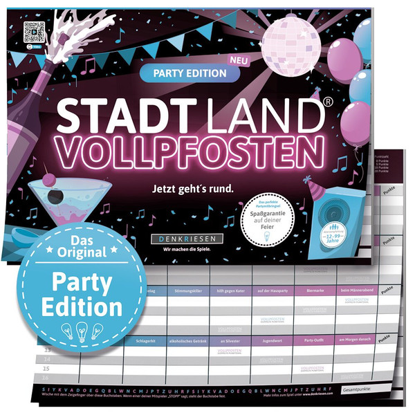 STADT LAND VOLLPFOSTEN - PARTY EDITION - Reisespiel