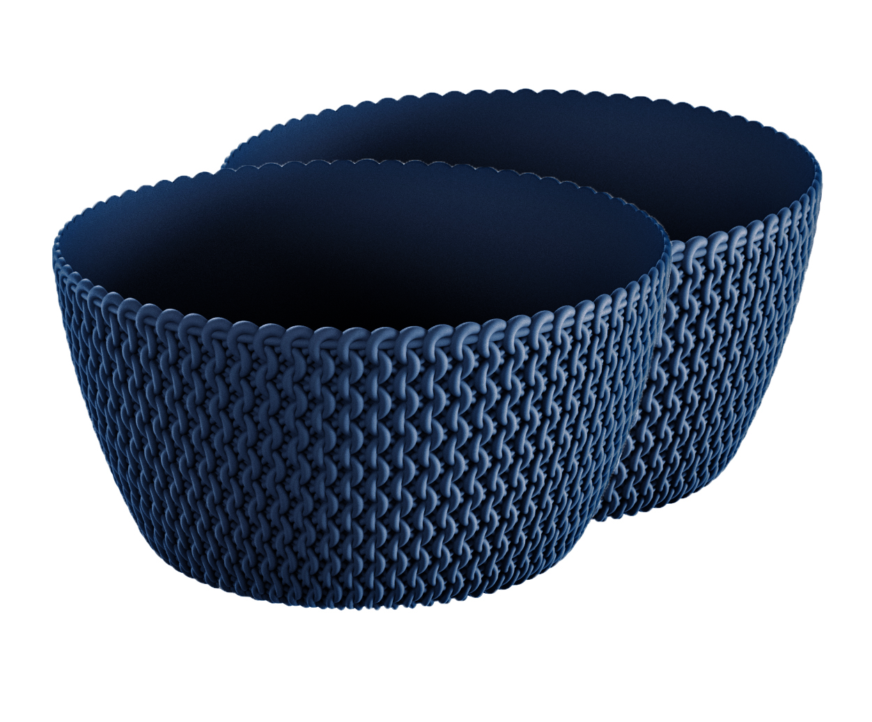 Powertec Garden Strickoptik-Blumentopf, Anthrazit - 2er-Set