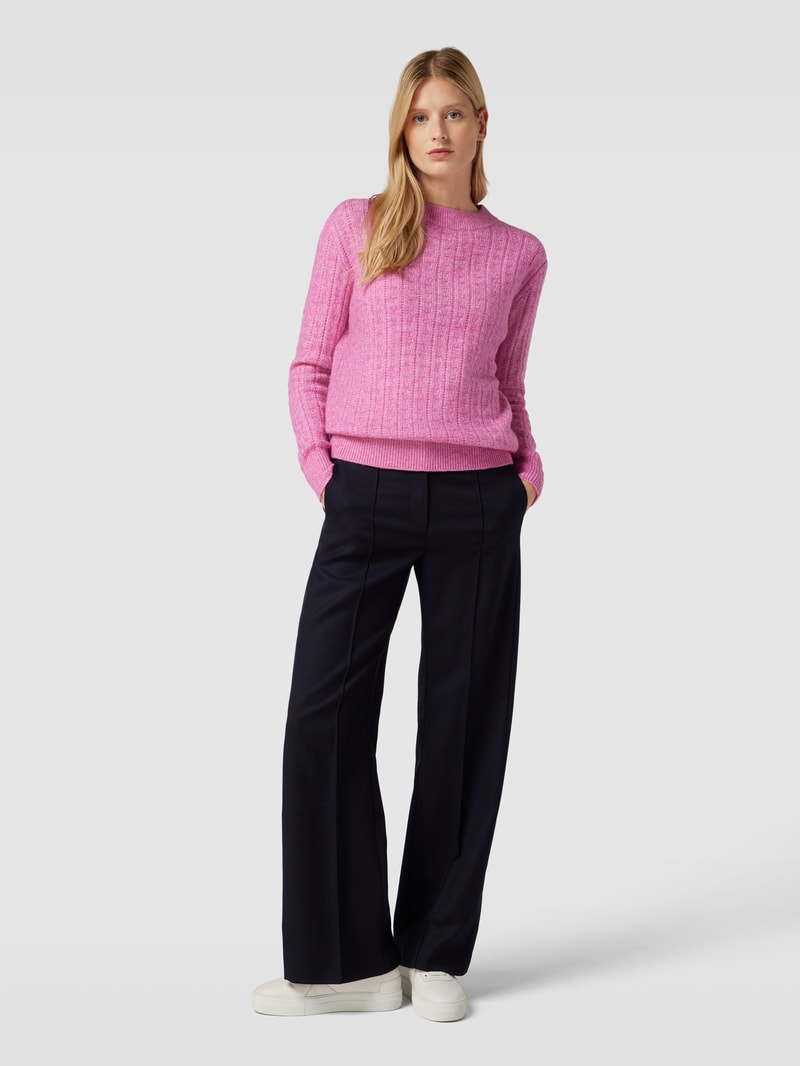 Oversized Strickpullover mit Rundhalsausschnitt in pink