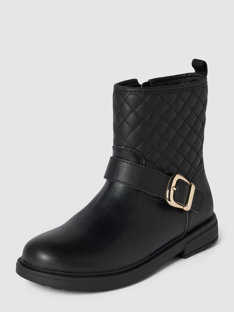 Stiefeletten mit Strukturmuster in schwarz