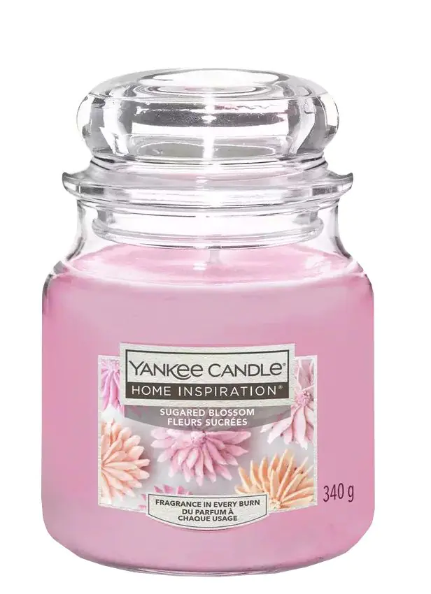 „Yankee Candle Home Inspiration“ cukruota žvakė „Sugared Blossom“, vidutinė