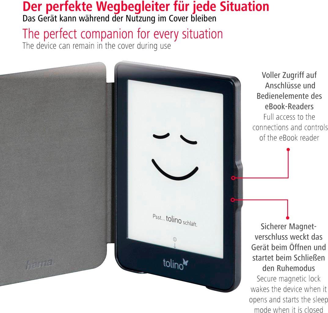 Hama E-Reader-Hülle eBook-Case, E-Reader Hülle für Tolino Shine 3, Schwarz,E-Reader Tasche 15,2 cm (6 Zoll)