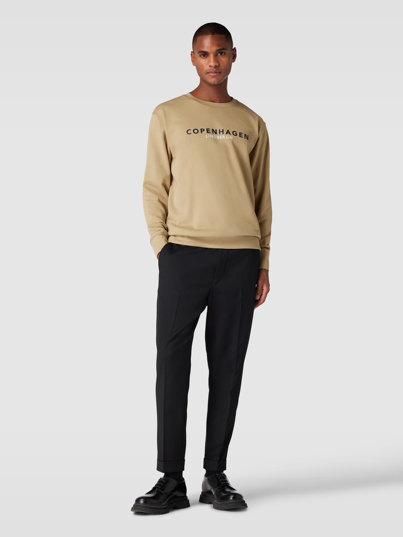 Sweatshirt mit Label-Print in beige