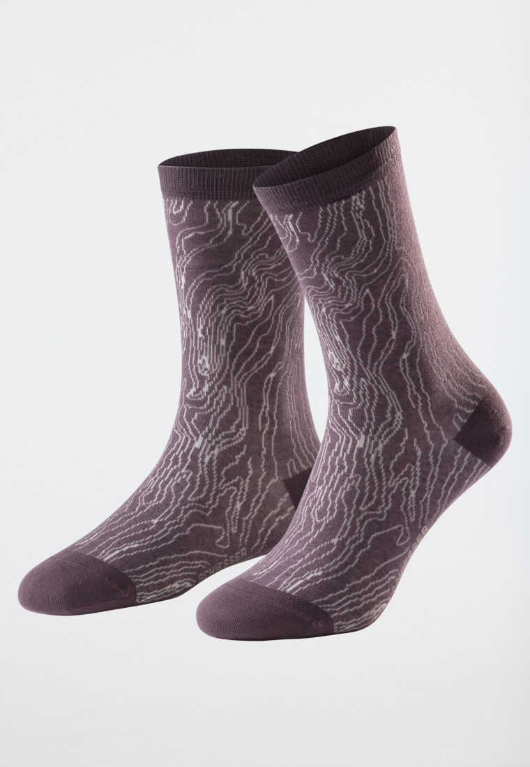Damensocken gemustert violett - selected! premium