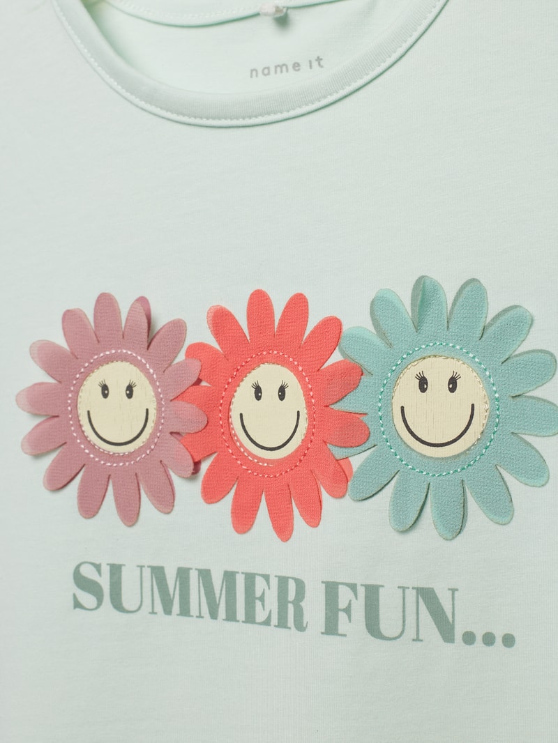 T-Shirt mit Motiv-Print in mint