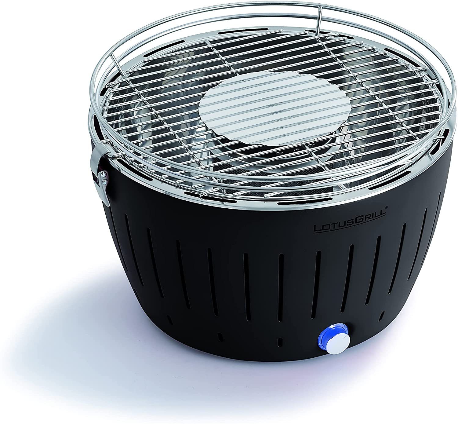 LotusGrill Holzkohlegrill LotusGrill Starter-Set Classic 1x Grill Anthrazitgrau mit USB-Anschluß