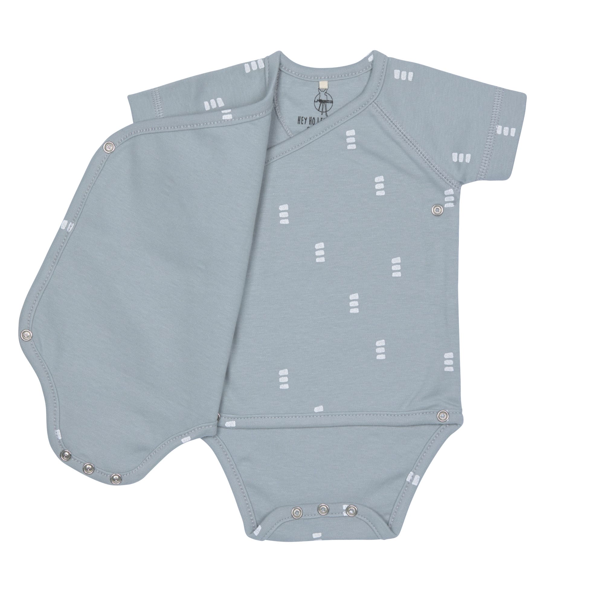 Baby Wickelbody kurzarm - Bio Baumwolle, Blocks, Hellblau