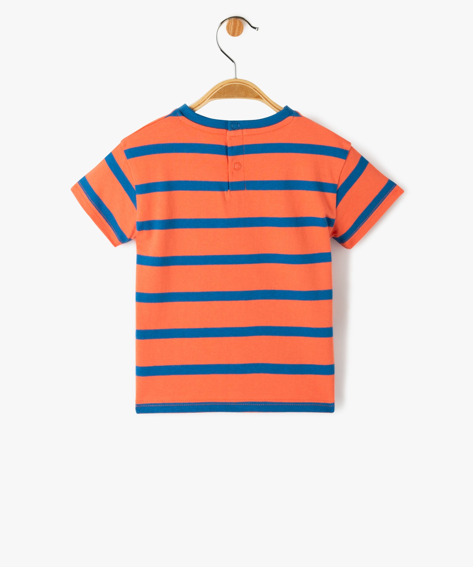 Tee-shirt bébé Garçon rayé à manches courtes rouge | GEMO