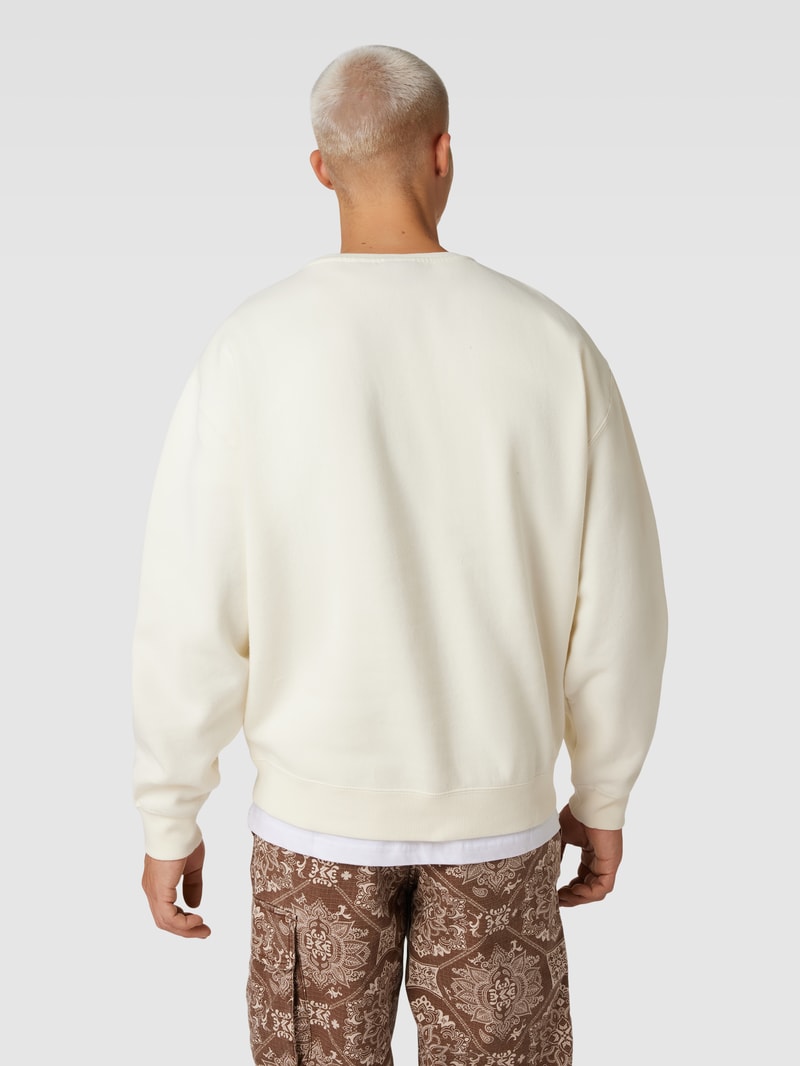 Sweatshirt mit Label-Stitching Modell 'AURELIO' in offwhite