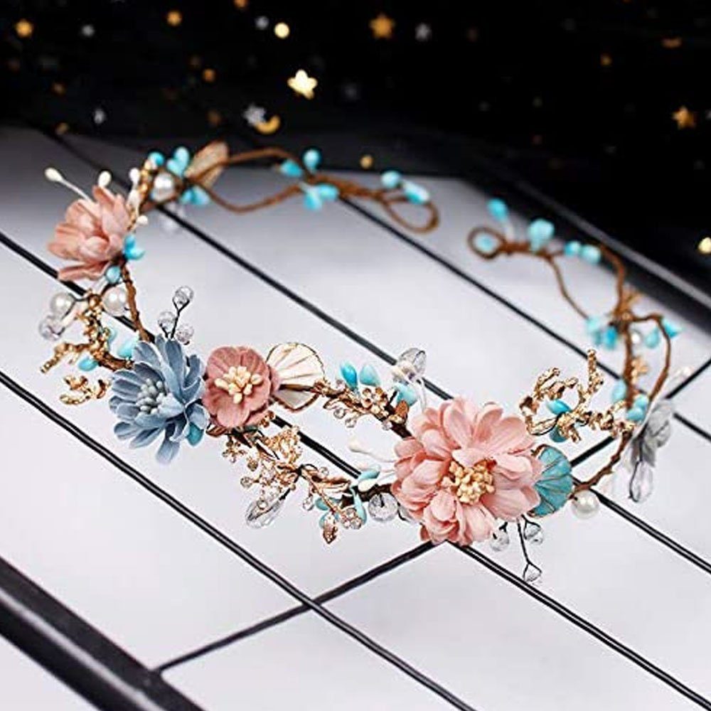 Sarfly Haarband Brautschmuck Kopfschmuck Haarband, 1-tlg., Braut Tiara handgemachte Party Hochzeit Haarschmuck