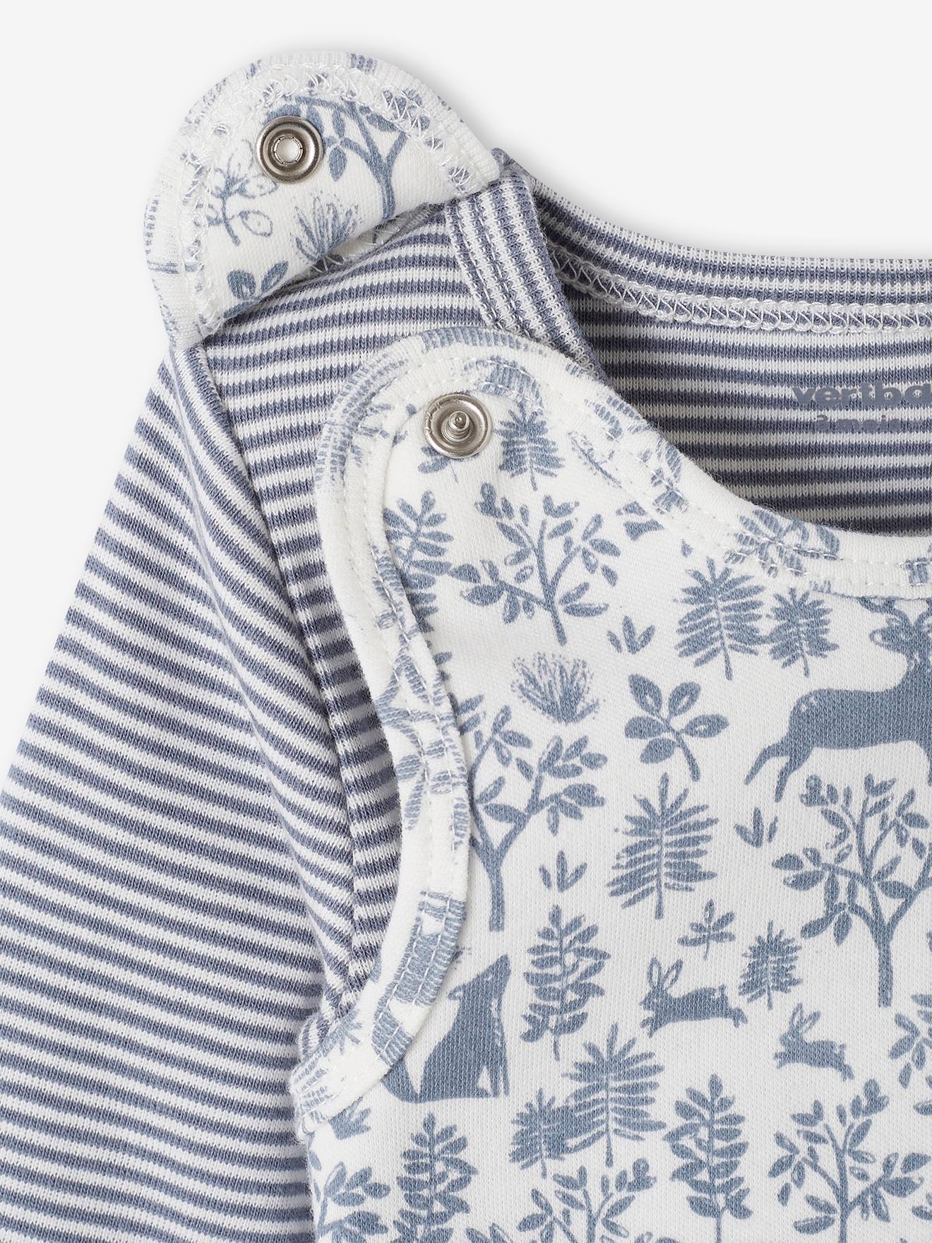 Vertbaudet Baby-Set: Strampler, Body & Schmusetuch, Bio-Baumwolle Oeko-Tex - jeansblau