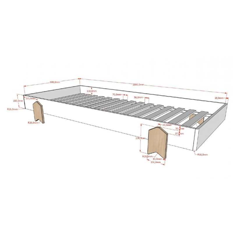 Lit empilable 90x200cm Modulo