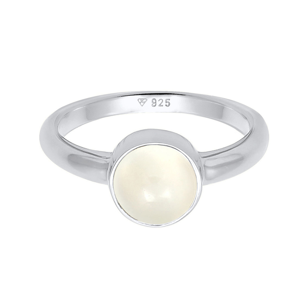 Elli Elli Bague Femmes Élégant avec Pierre de Lune en Argent Sterling 925 Bague