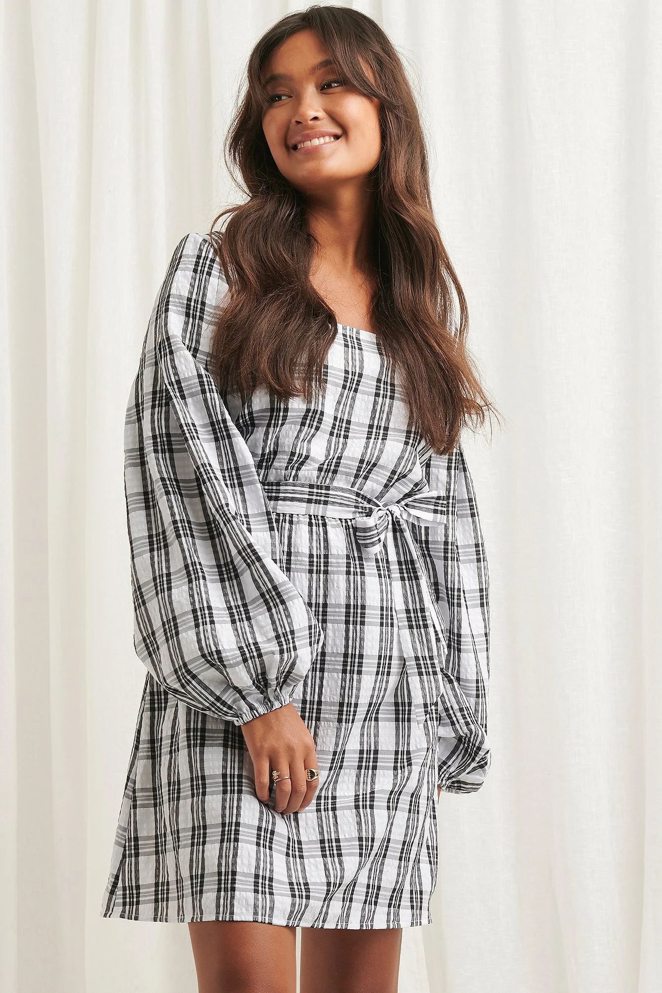 Structured Check Dress