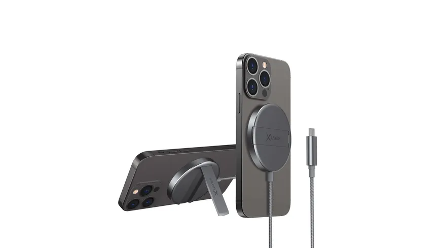 XLayer MagFix Pro Wireless Charging Stand magnetisch 15W Space Grey