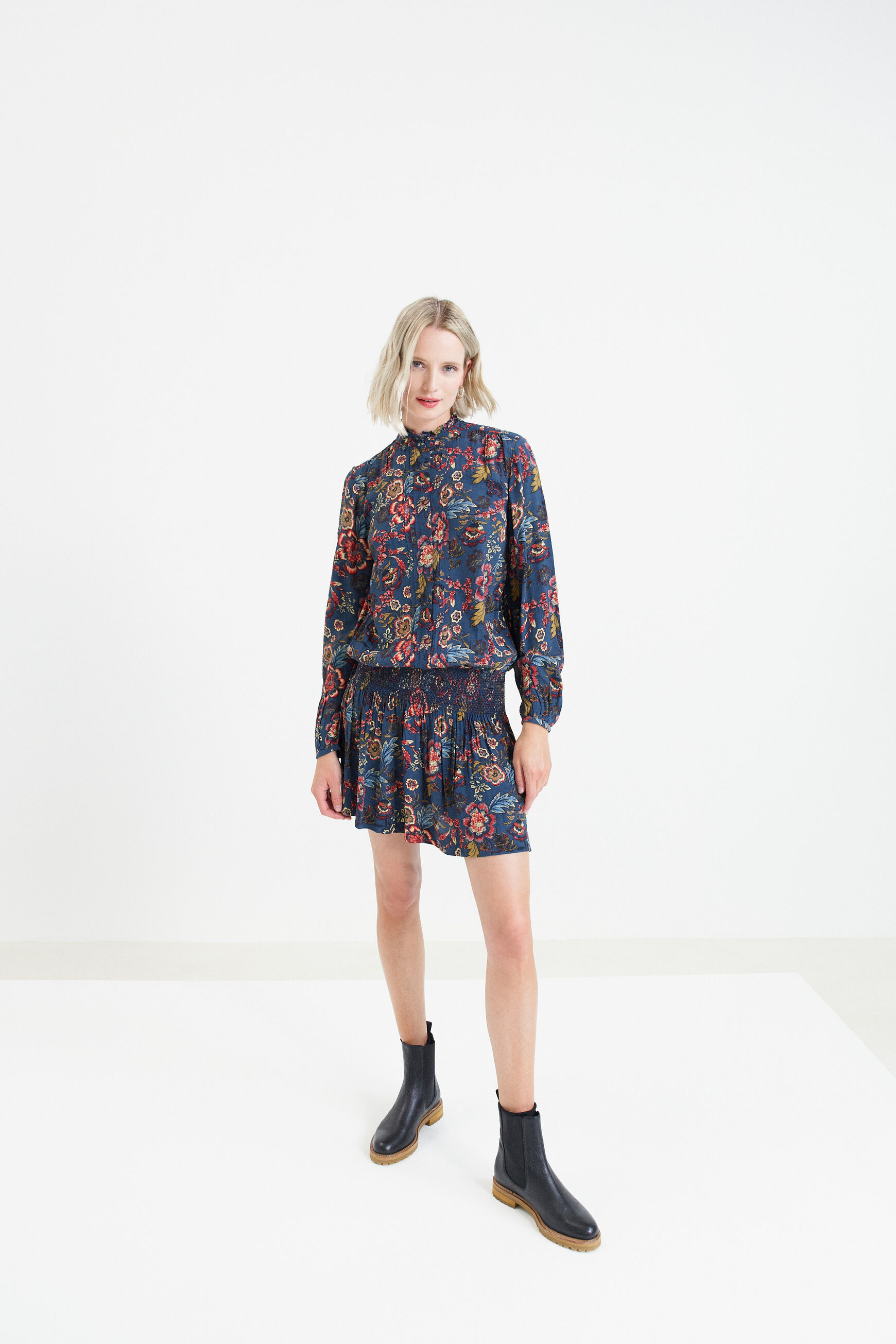 robe sybil bleu marine femme