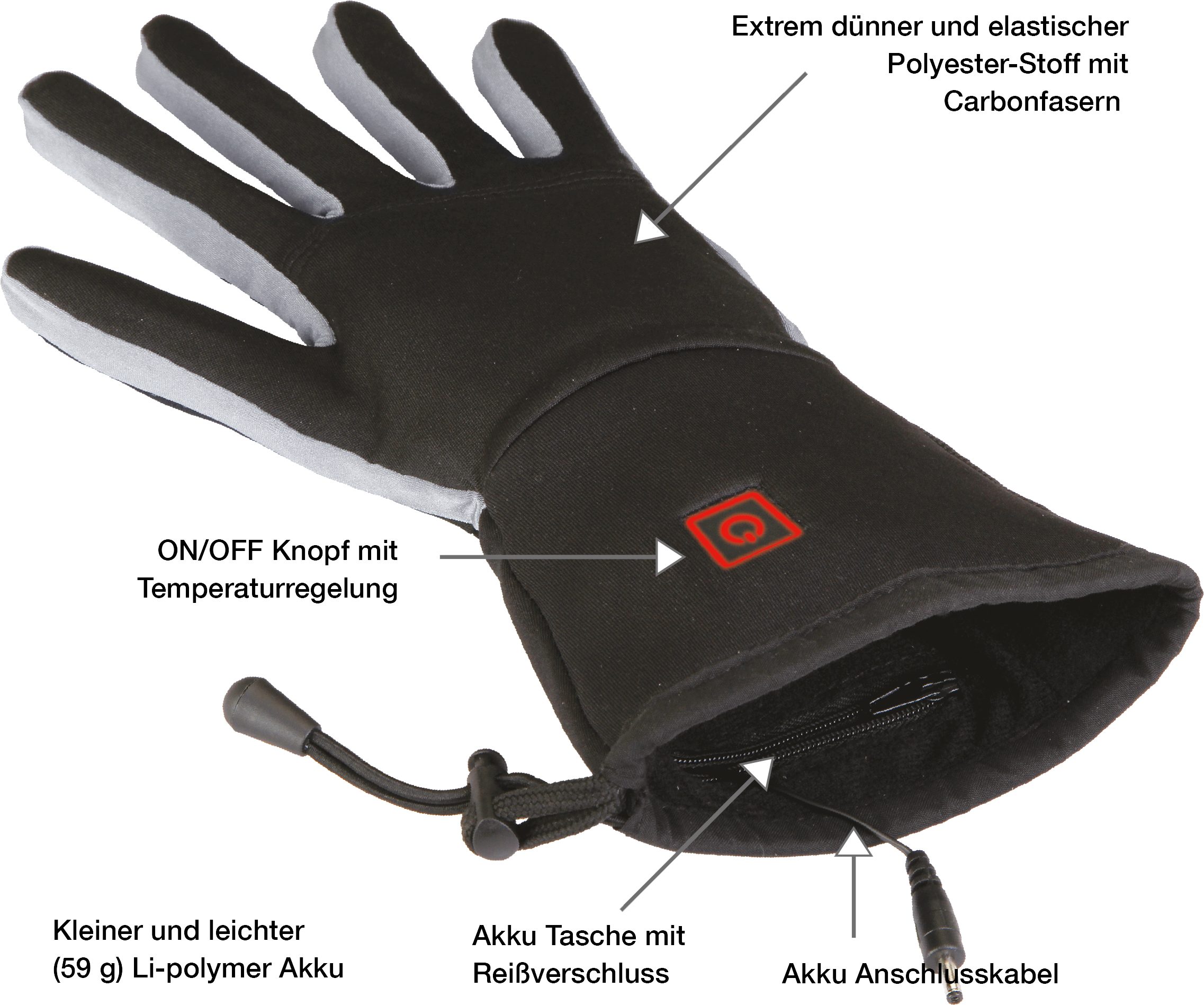 Thermo Skihandschuhe Thermo Gloves beheizbare Handschuhe
