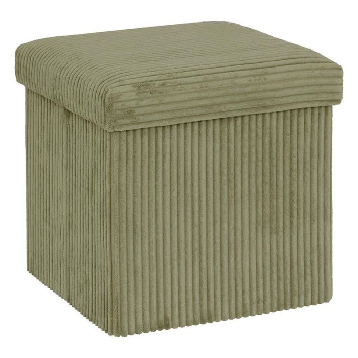 Puf welurowy składany (kostka) – 38x38x38 cm – kolor zielony