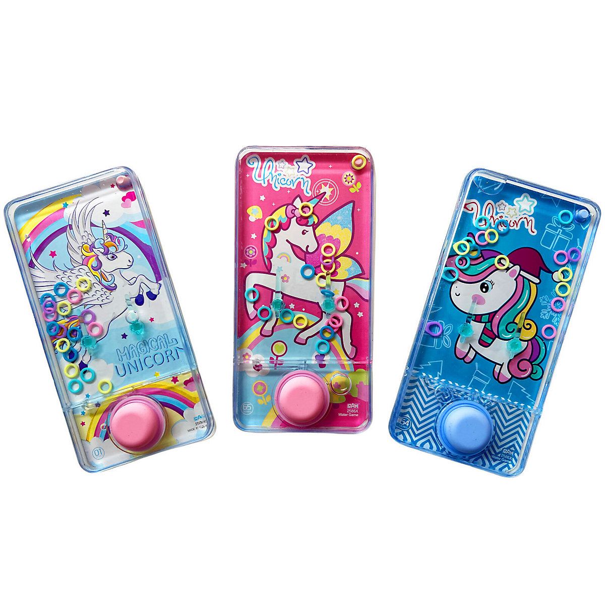 Geduldsspiel mit Wasser, 3-fach sortiert - Einhorn Wasserflipper Unicorn
