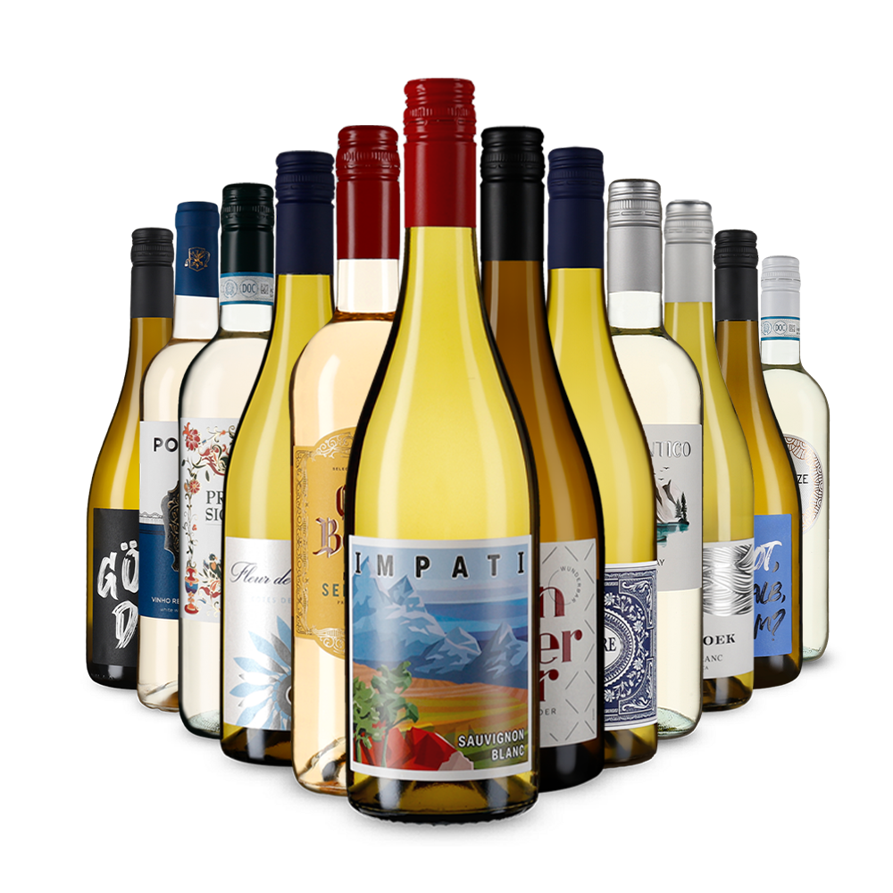 La variété du vin blanc dans un assortiment découverte