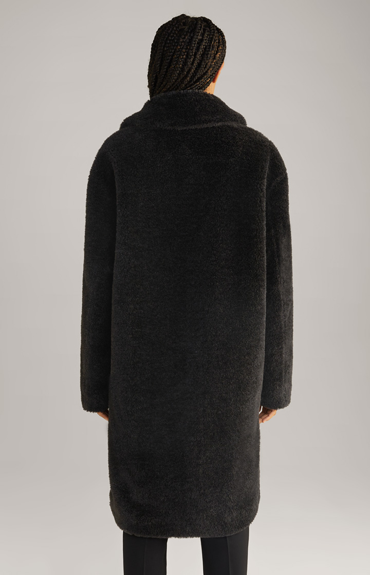 Unisex-Teddyfellmantel in Schwarz