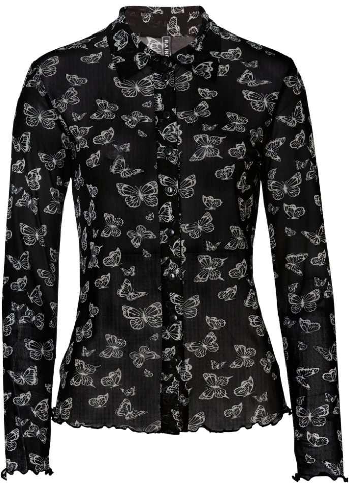 Mesh-Shirtbluse
