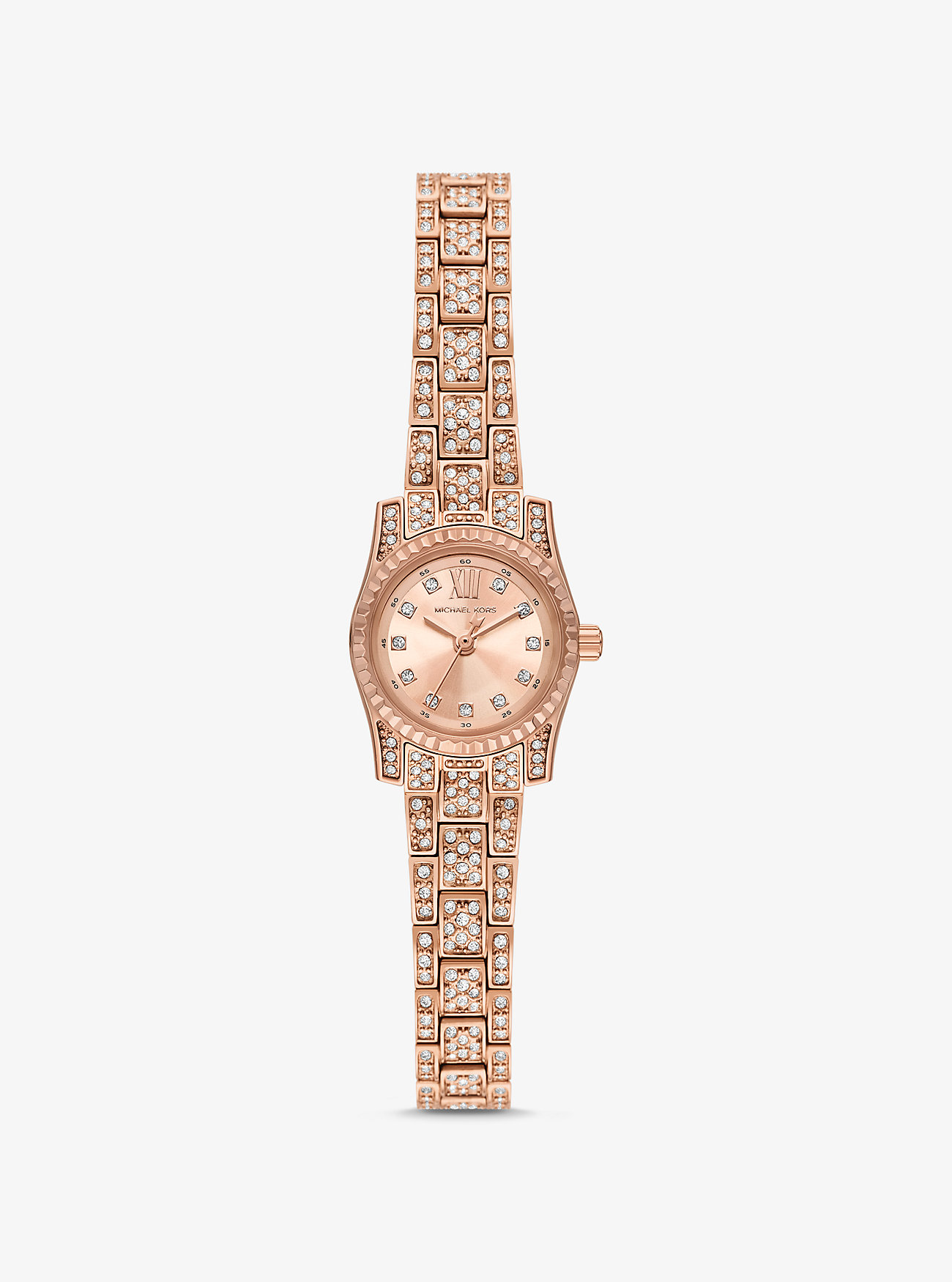 Mini Lexington Pavé roségullfarget klokke - ROSÉGULL