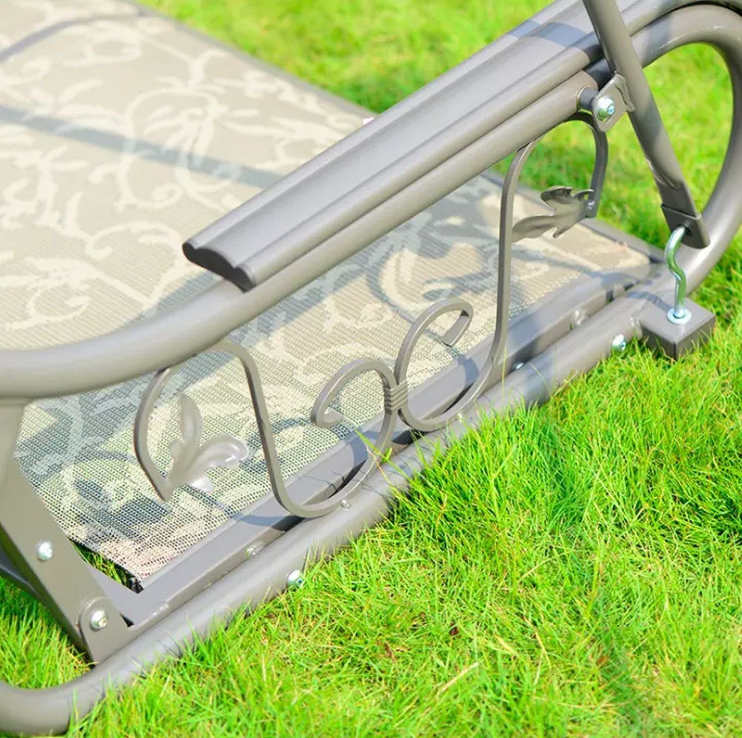 PureHaven Hollywoodschaukel Nordic für 3 Personen 210x150x200 cm, 3-Sitzer