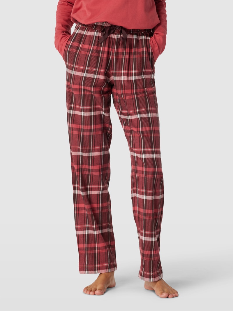 Pyjama-Hose mit Karomuster in dunkelbraun