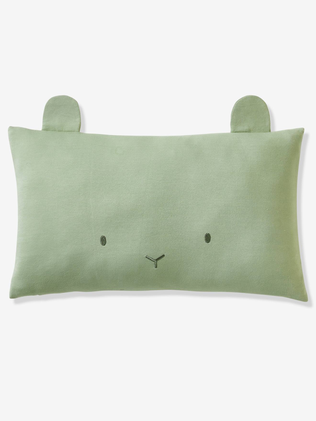 Coussin tête d'animal gris chiné