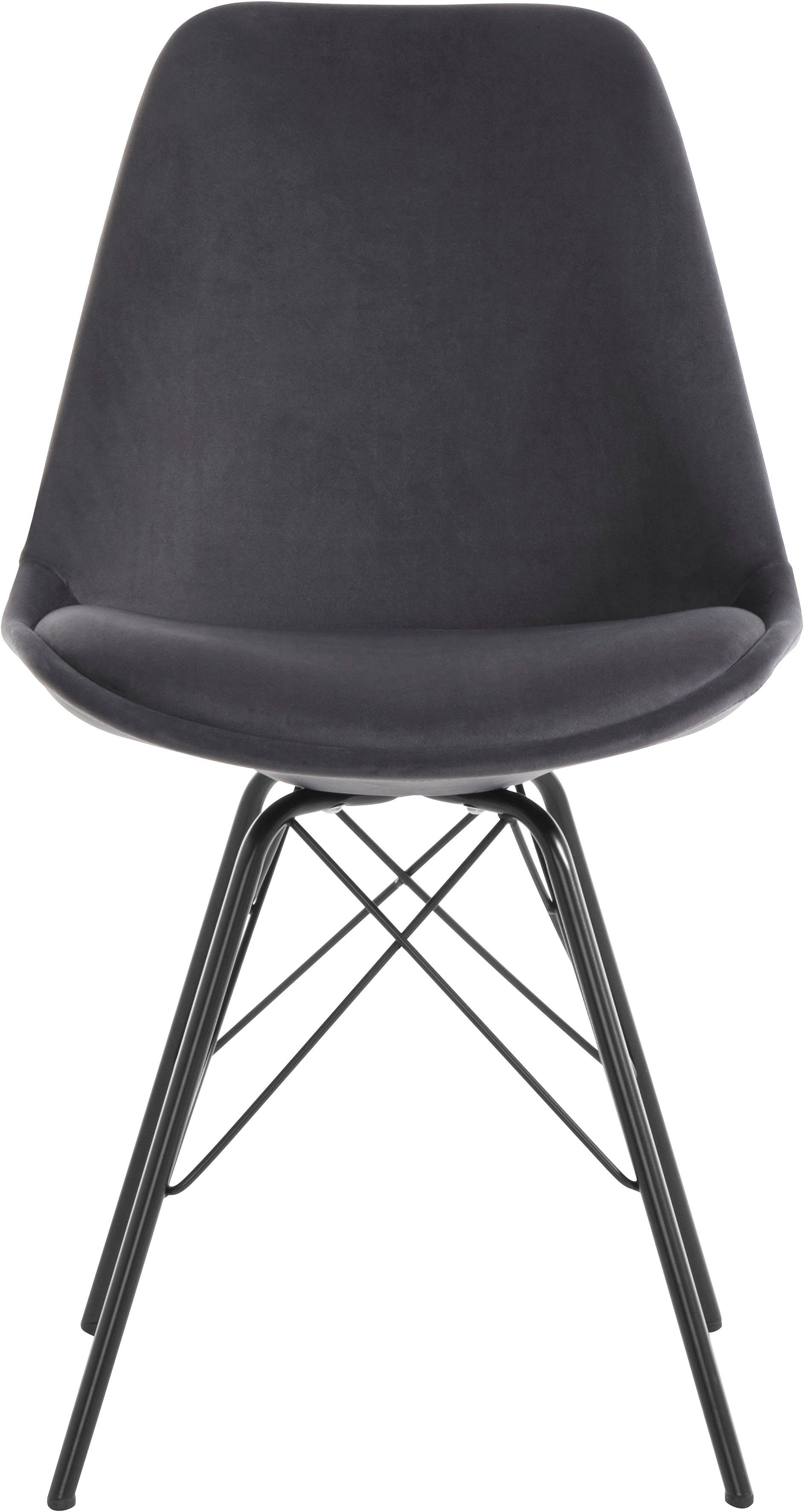 Homexperts Esszimmerstuhl Ursel 02 (Set, 2 St), Sitzschale mit Bezug in Samt