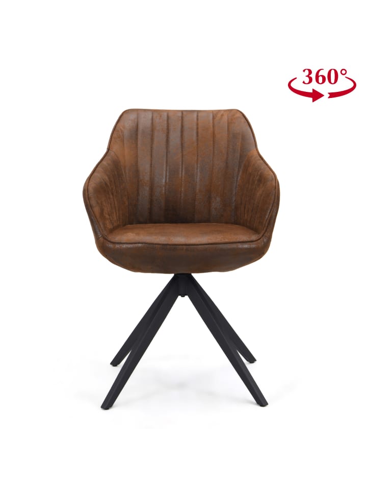 B&D Home Drehstuhl ARVIT in Braun - (B)58 x (H)81 x (T)61 cm günstig kaufen onesize