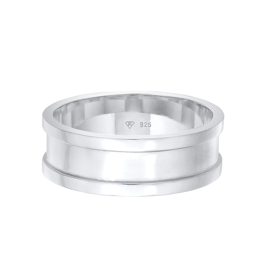 KUZZOI KUZZOI Bague Hommes Bandee Large Oxydée Casual en argent sterling 925 Bague