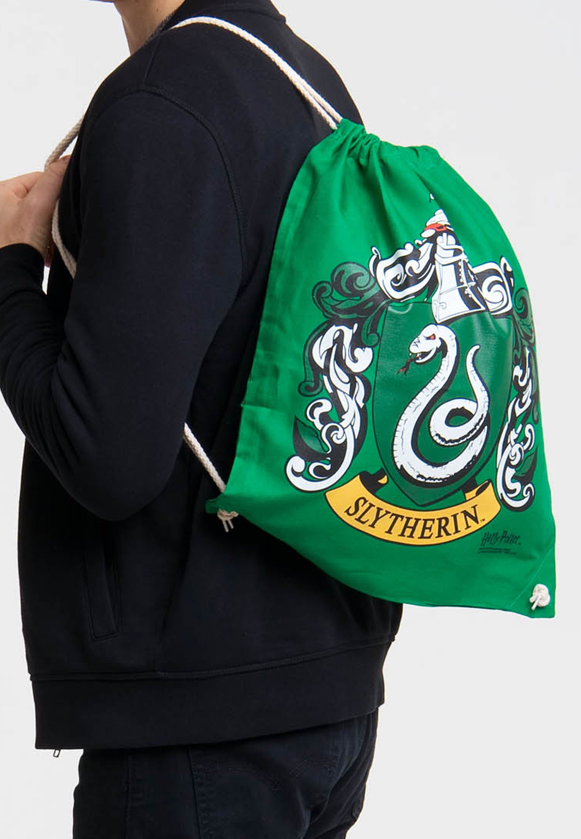 LOGOSHIRT Kulturbeutel Harry Potter - Slytherin Logo, mit Slytherin-Wappen
