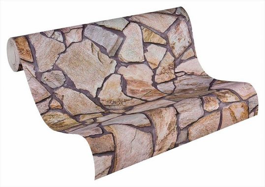 living walls Vliestapete Best of Wood`n Stone 2nd Edition, Steinoptik, Steintapete leicht strukturiert matt Backstein