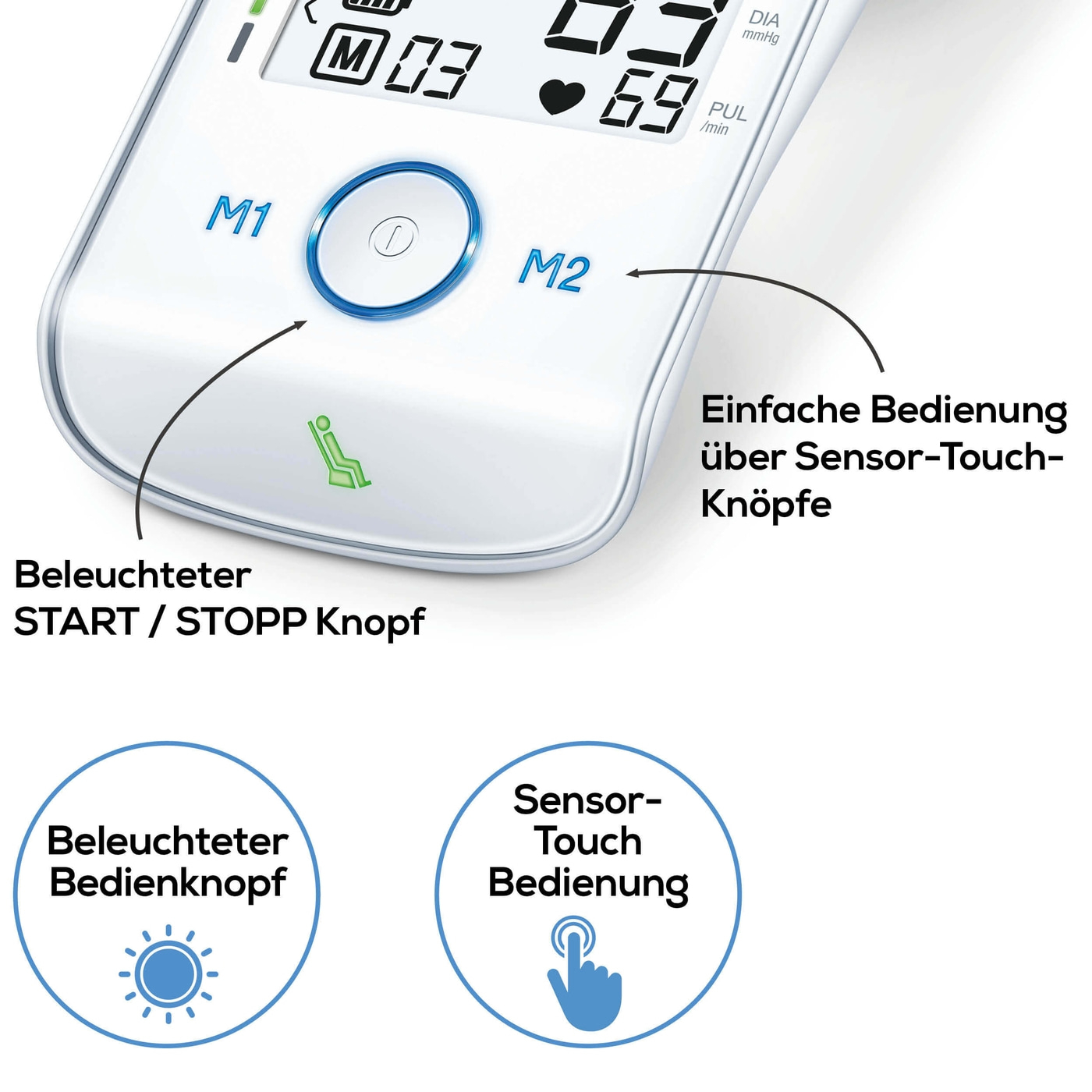 Beurer Oberarm-Blutdruck-messgerät BM 85-Bluetooth® Oberarm-Blutdruckmessgerät mit Inflation-Technology & Ruheindikator