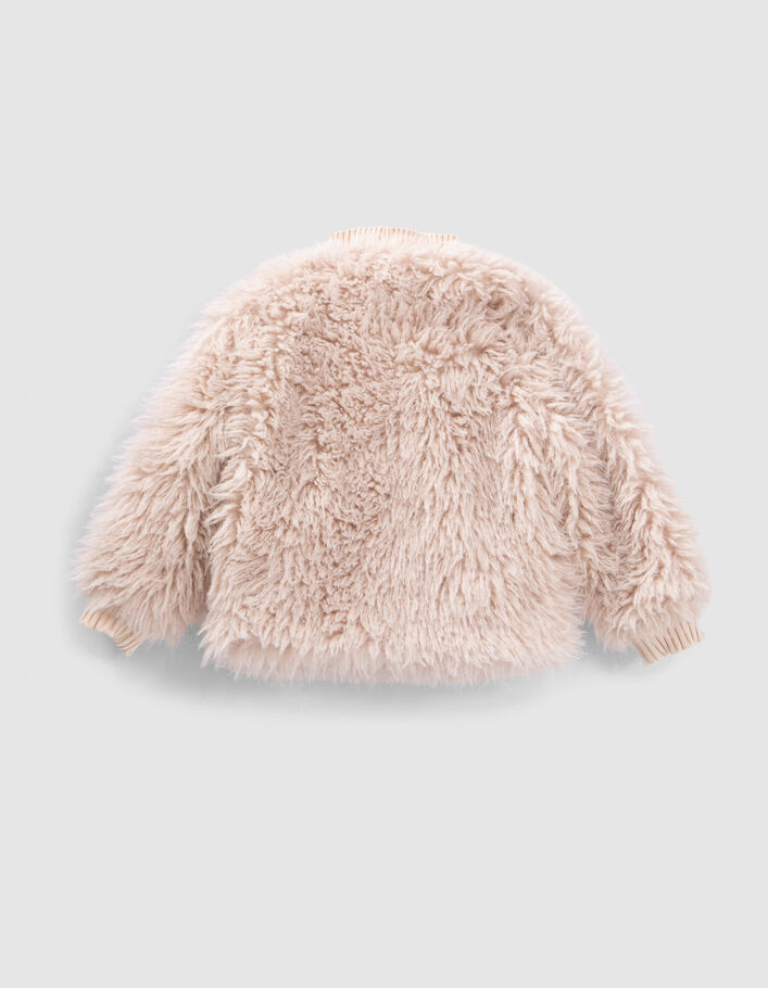 Veste beige bi-matière fille