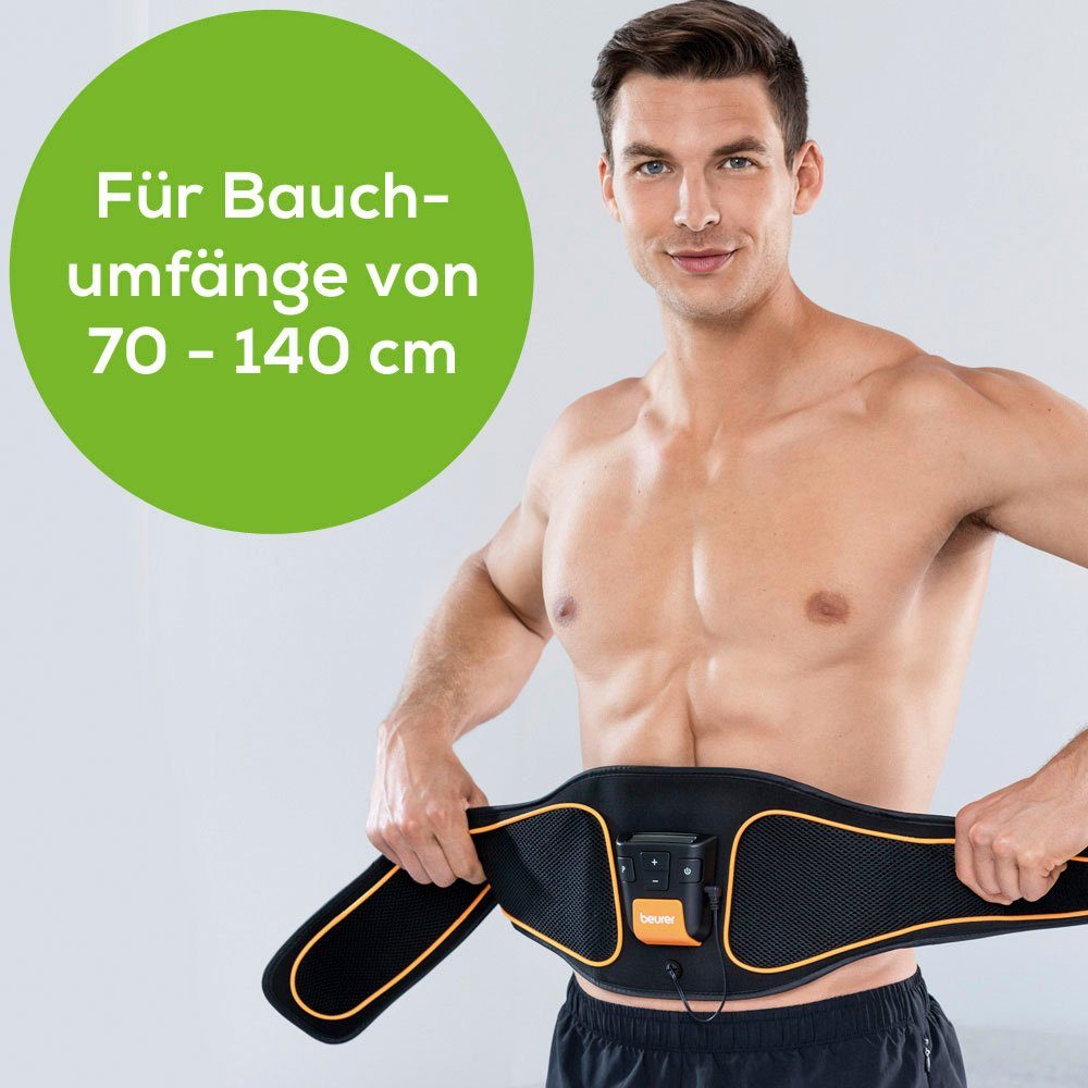 BEURER EMS-Bauchmuskeltrainer EM 37 Bauchmuskel-Gürtel, (2-tlg), Wasserkontakt-Elektroden
